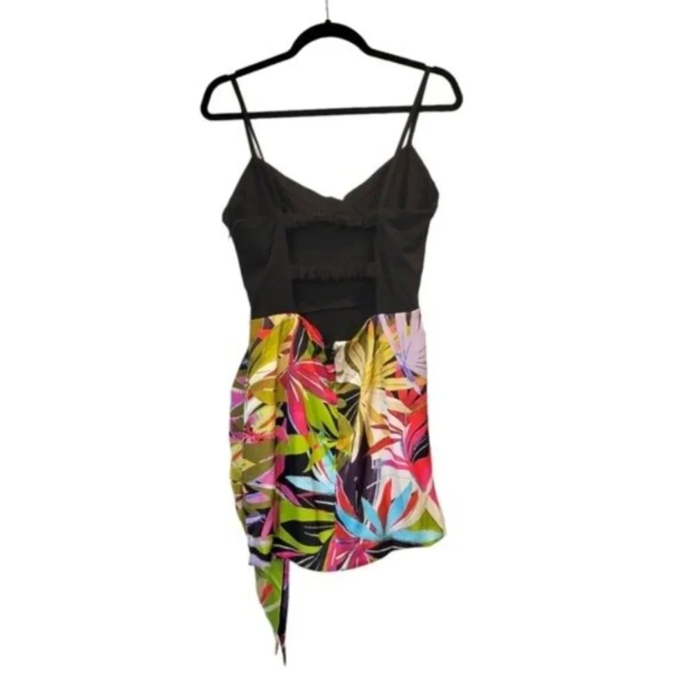 Zara | Contrasting Mixed Pareo Wrap Mini Dress Multicolored - Picture 4 of 10